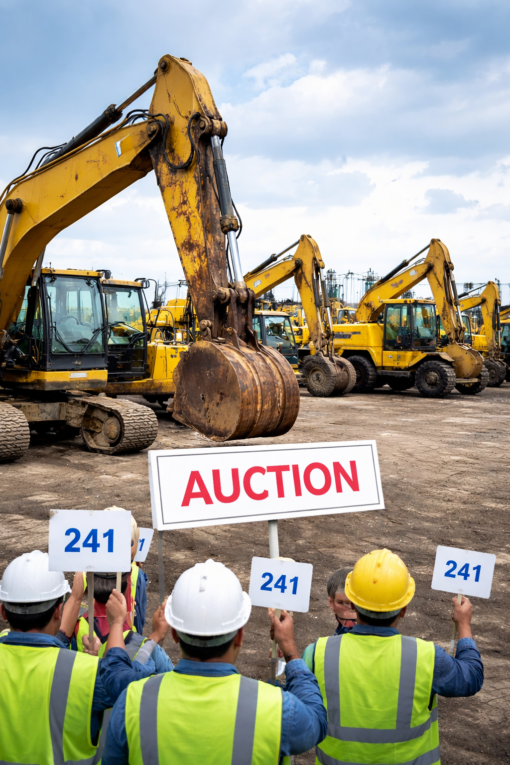 Machinery at auction yard